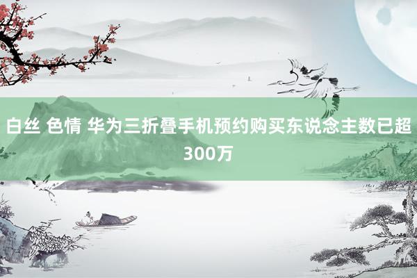 白丝 色情 华为三折叠手机预约购买东说念主数已超300万