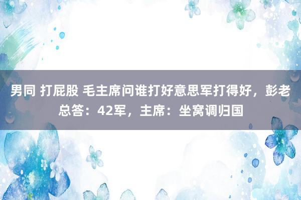 男同 打屁股 毛主席问谁打好意思军打得好，彭老总答：42军，主席：坐窝调归国