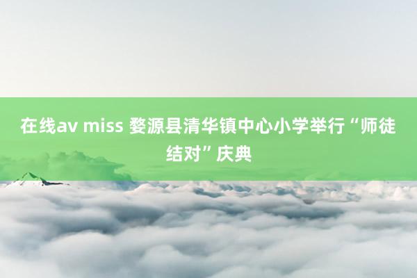 在线av miss 婺源县清华镇中心小学举行“师徒结对”庆典