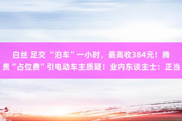 白丝 足交 “泊车”一小时，最高收384元！腾贵“占位费”引电动车主质疑！业内东谈主士：正当