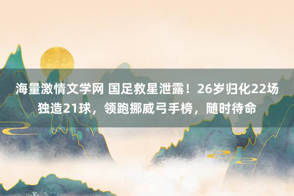 海量激情文学网 国足救星泄露！26岁归化22场独造21球，领跑挪威弓手榜，随时待命