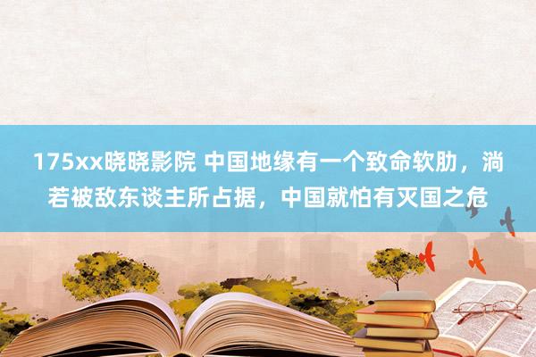 175xx晓晓影院 中国地缘有一个致命软肋，淌若被敌东谈主所占据，中国就怕有灭国之危