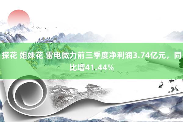 探花 姐妹花 雷电微力前三季度净利润3.74亿元，同比增41.44%