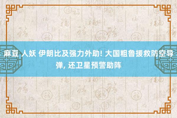 麻豆 人妖 伊朗比及强力外助! 大国粗鲁援救防空导弹， 还卫星预警助阵