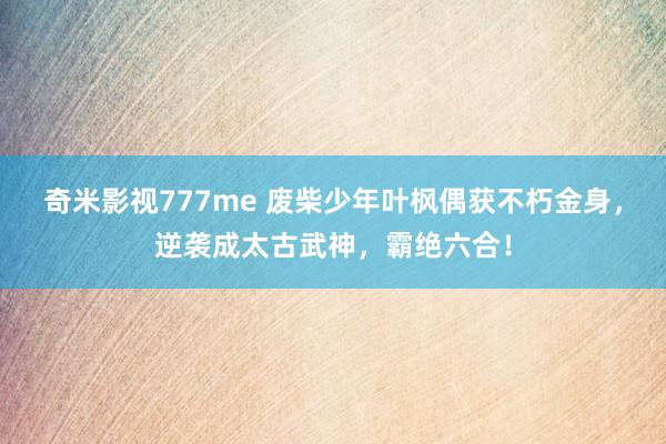 奇米影视777me 废柴少年叶枫偶获不朽金身，逆袭成太古武神，霸绝六合！