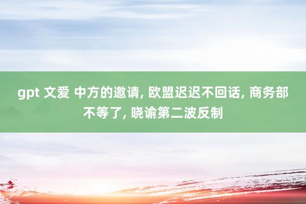 gpt 文爱 中方的邀请， 欧盟迟迟不回话， 商务部不等了， 晓谕第二波反制