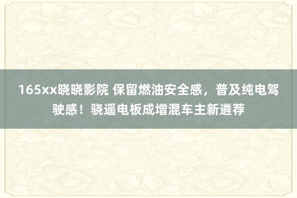 165xx晓晓影院 保留燃油安全感，普及纯电驾驶感！骁遥电板成增混车主新遴荐