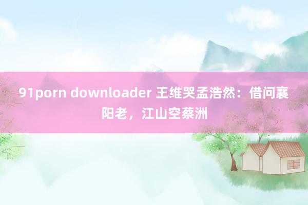 91porn downloader 王维哭孟浩然：借问襄阳老，江山空蔡洲