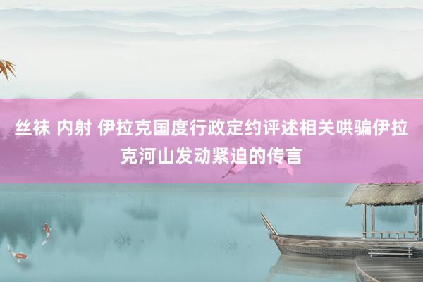 丝袜 内射 伊拉克国度行政定约评述相关哄骗伊拉克河山发动紧迫的传言